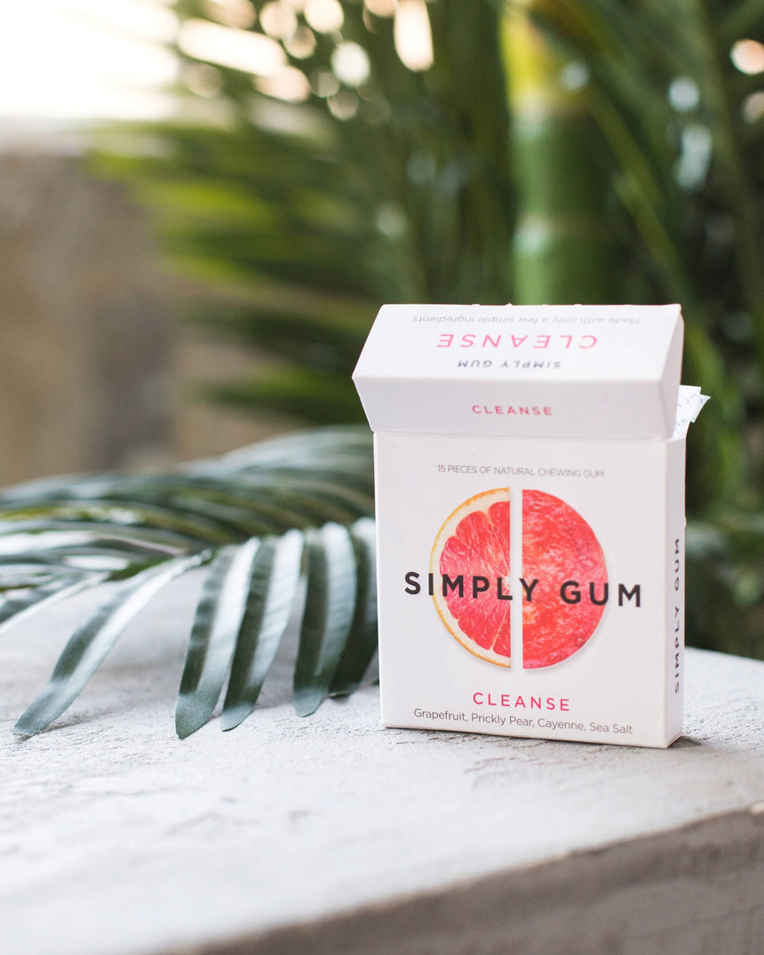 vitruta Simply Cleanse greyfurt ve dikenli armut aromalı, plastik içermeyen doğal sakız paketi