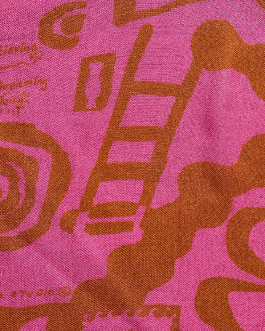 Brick By Brick Pink Scarf 57x57