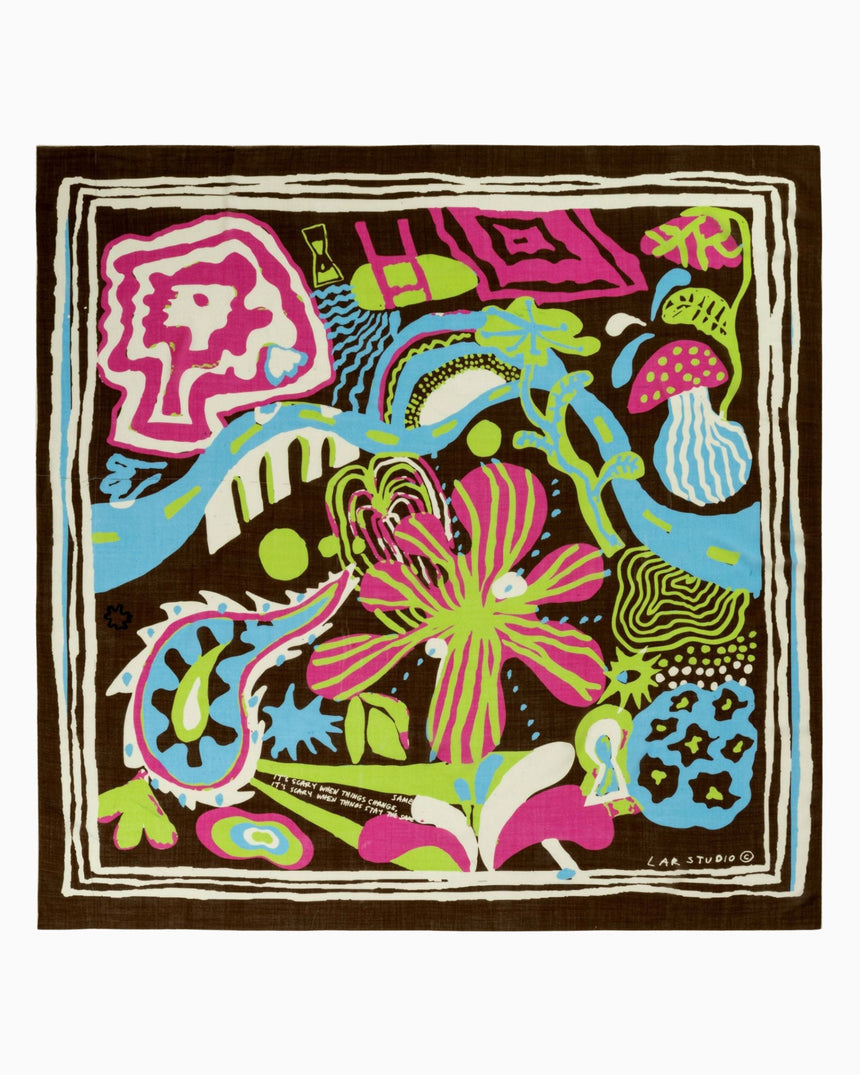 Changing Flora Brown Wool Scarf 140x140