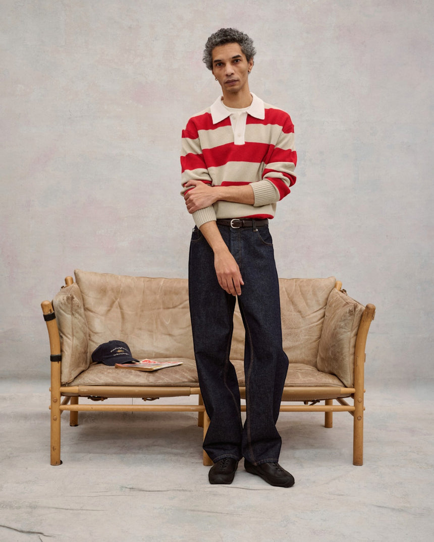 Frost Stripe Knit Men's Polo