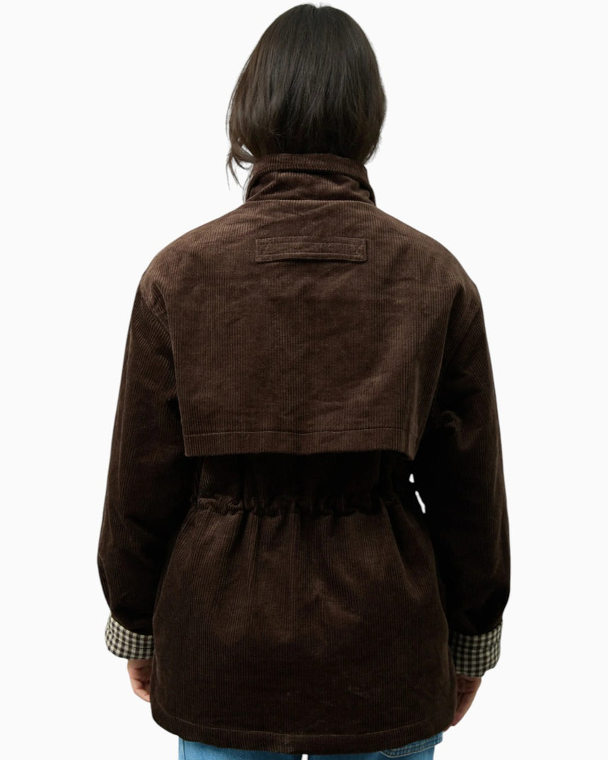Corduroy Funnel Neck Women's Jacket