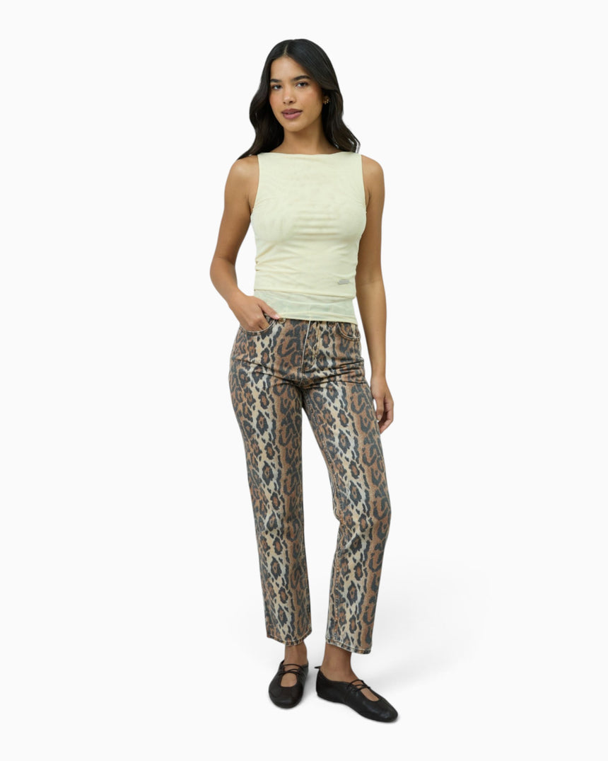 Double Layer Sleeveless Mesh Women's Top