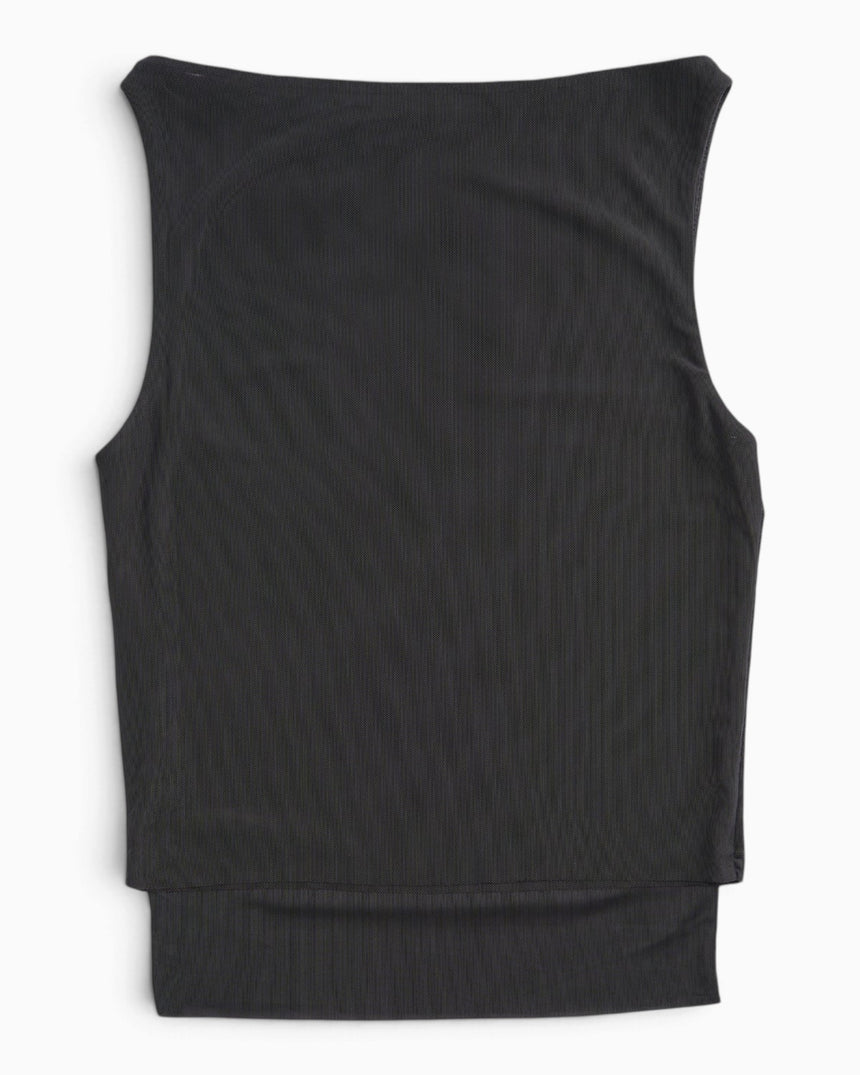 Double Layer Sleeveless Mesh Women's Top