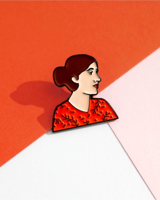 Virginia Woolf Icon Pin
