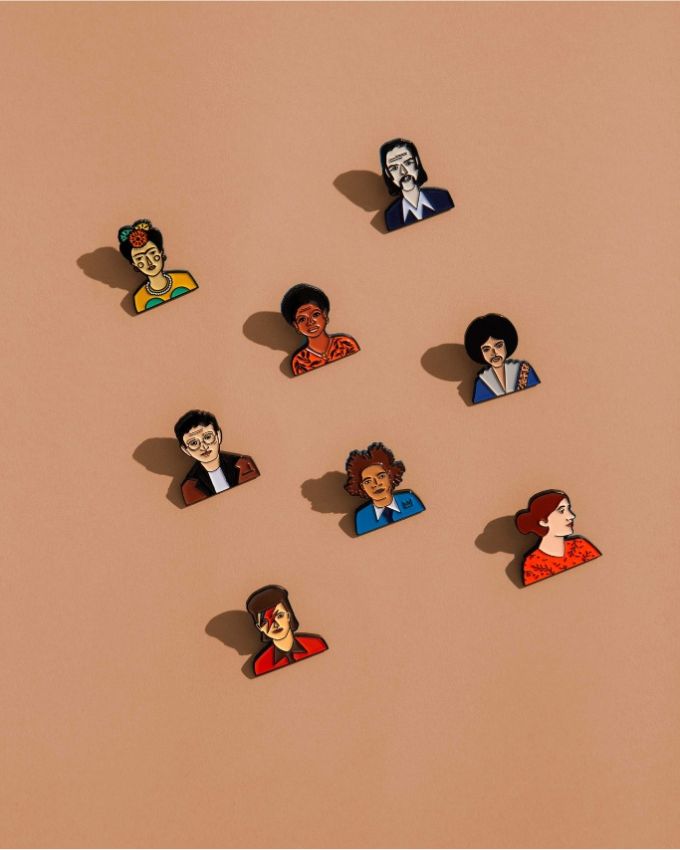 Virginia Woolf Icon Pin