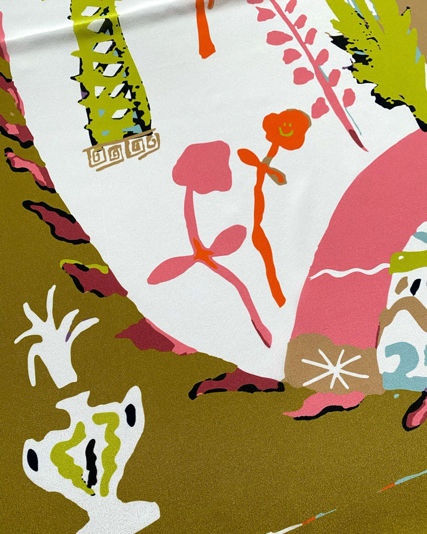 Lar Studio Boon Khaki Scarf 95x95 Fular