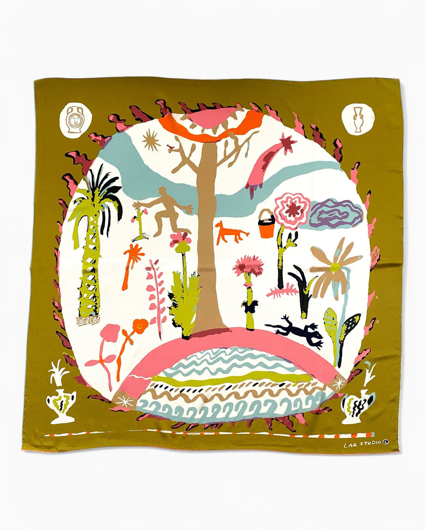 Lar Studio Boon Khaki Scarf 95x95 Fular Çok Renkli