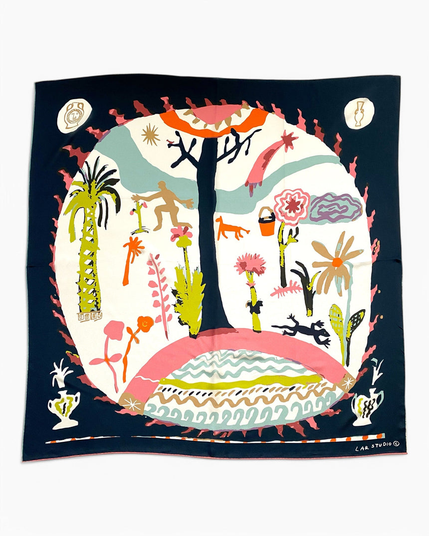 Lar Studio Boon Navy Scarf 95x95 Fular Çok Renkli