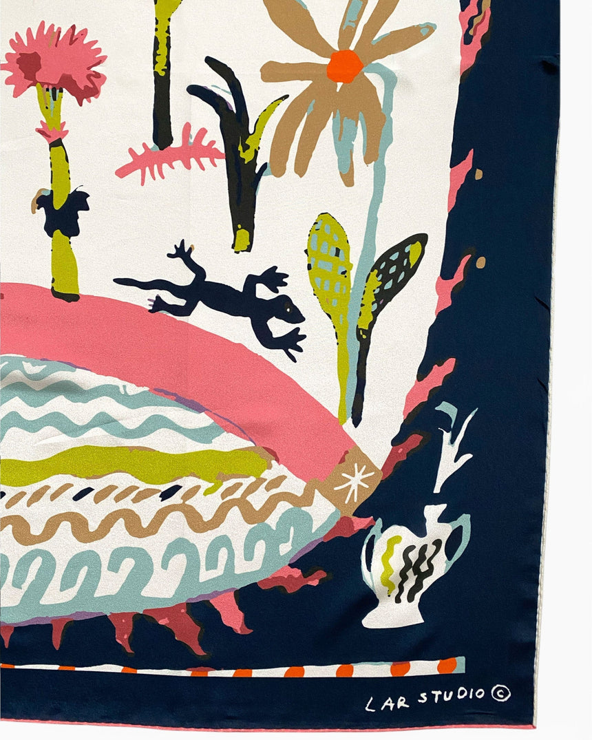 Lar Studio Boon Navy Scarf 95x95 Fular