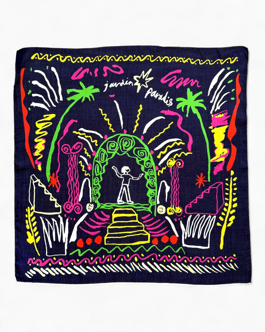 Jardin Paradise Navy 55x55 Scarf