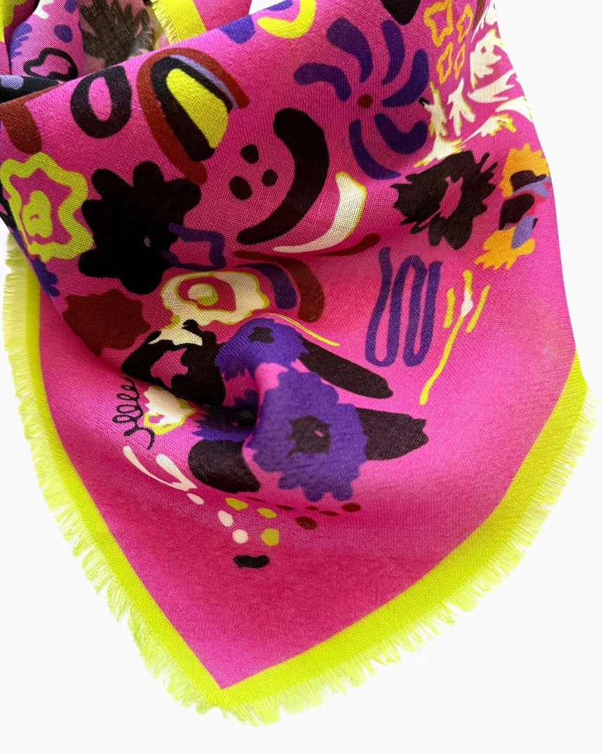 Les Fleurs 55x55 Wool Scarf