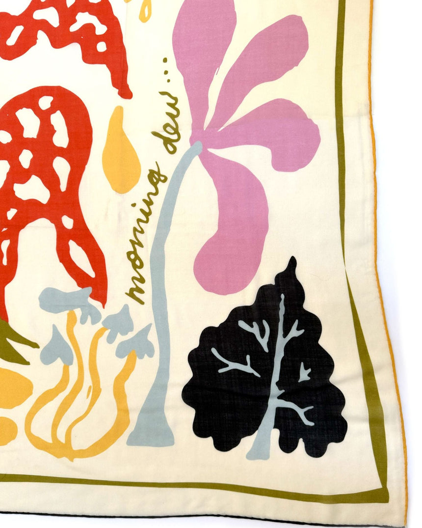 Lar Studio Morning Dew White Wool 55x55 Fular