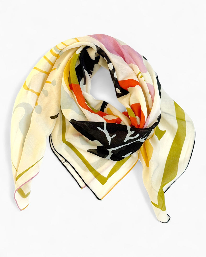 Lar Studio Morning Dew White Wool 55x55 Fular