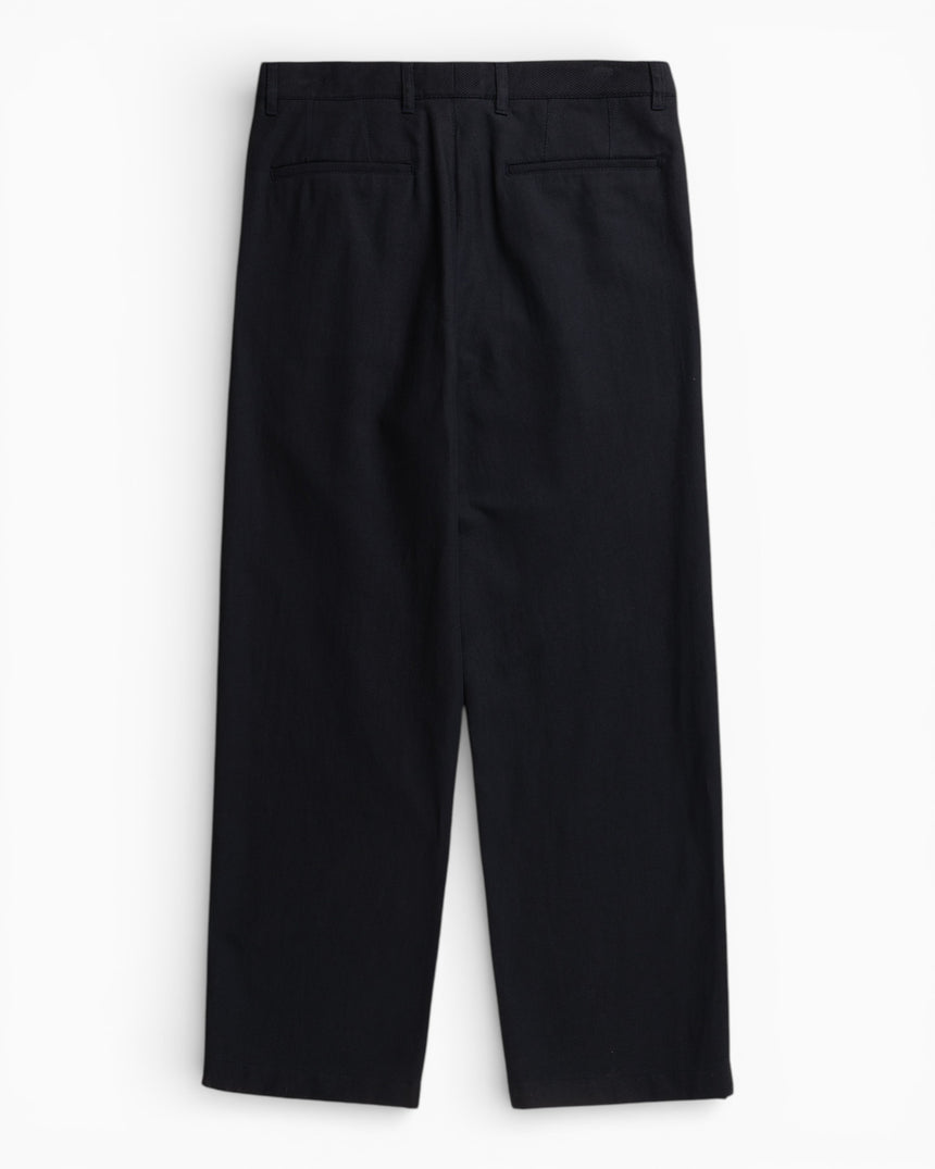 Hestur Relaxed Cotton Linen Twill Pleated Men's Trouser