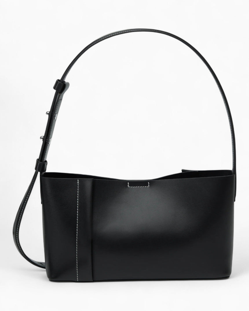 SAYÉS Small Tote Plissé Deri Kadın Çanta Black