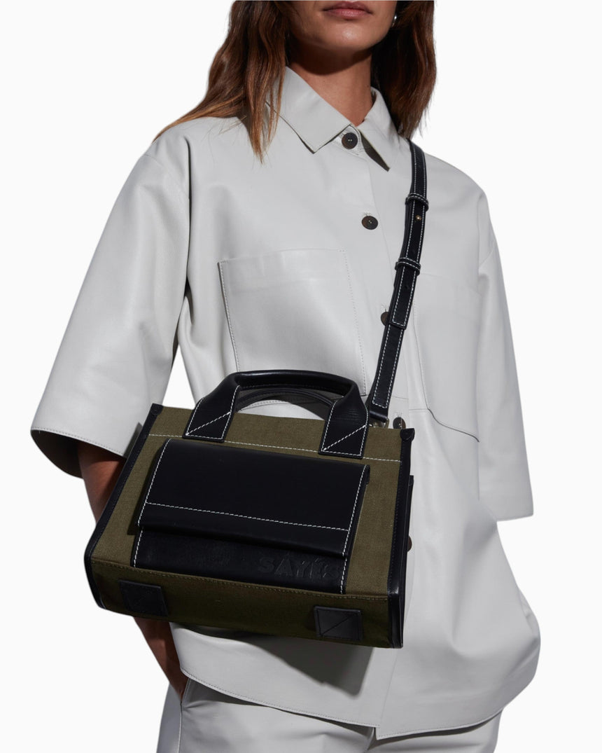 Stitched Pocket Mini Women's Shoulder Bag
