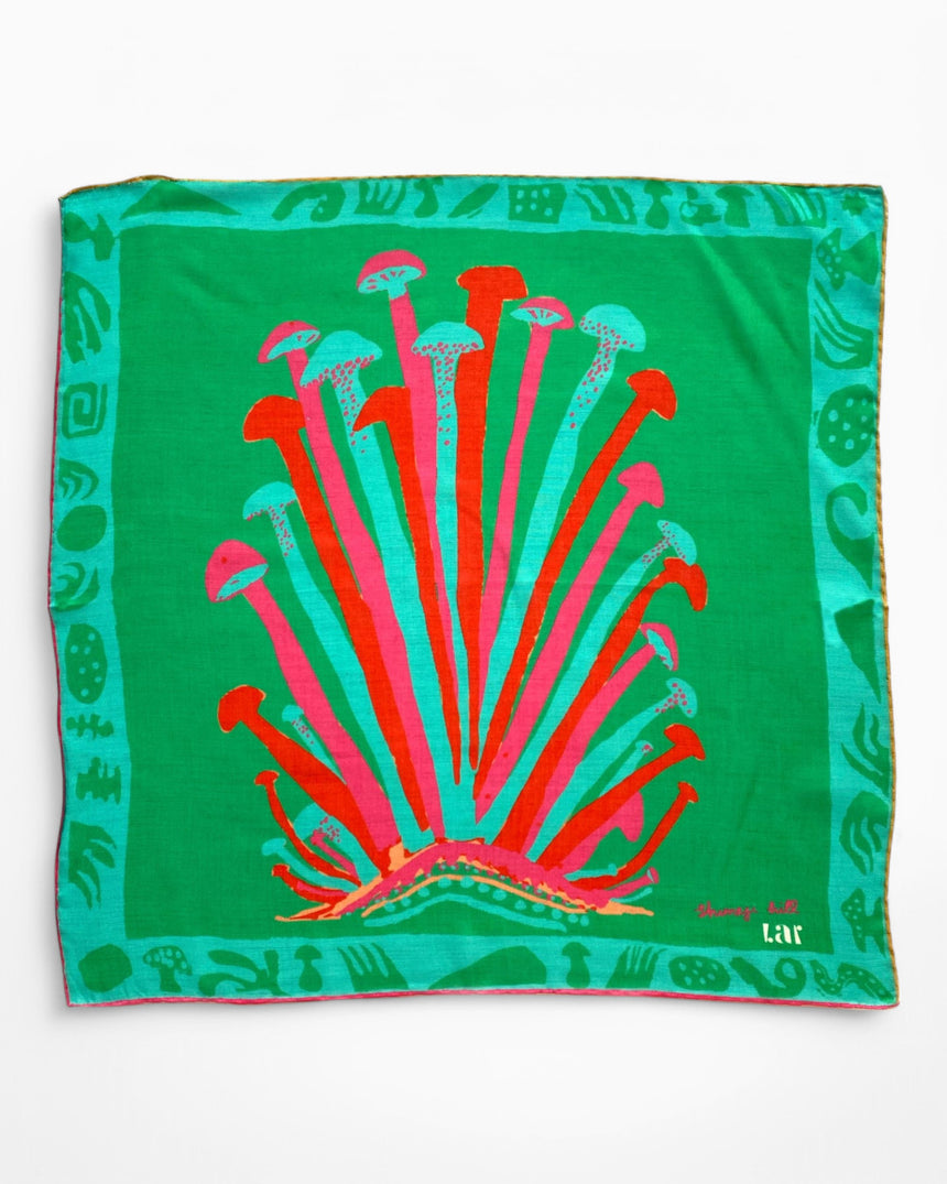 Shimeji Hill Green Scarf 57x57