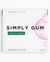vitruta Simply Gum şekersiz bubble gum sakız paketi, doğal içerikli ve ksilitol ile tatlandırılmış 15 adet sakız