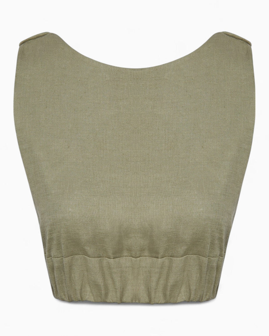 Fine People Community Rock Kadın Keten Top Almond Green