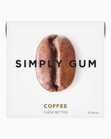 vitruta Simply Coffee Gum, bitkisel bazlı, plastik içermeyen, 15 adetli paket, kahve çekirdeği görseli ile