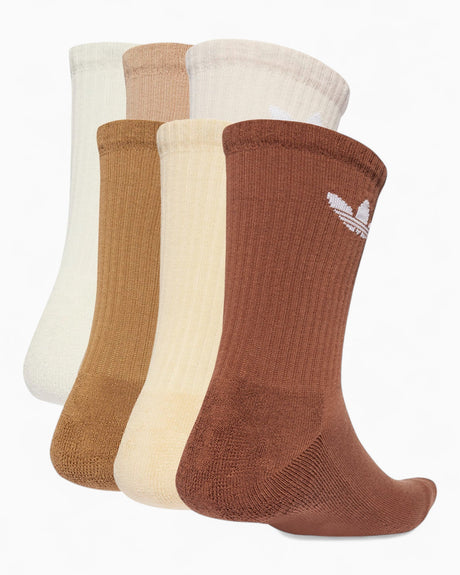 adidas Originals Trefoil Crew Socks 6 Pairs Cream White