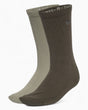 adidas Originals Two-toned Crew Socks 2 Pairs Silver Pebble/Shadow Olive