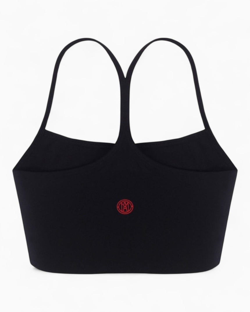 Spaghetti Straps Sports Bra Black