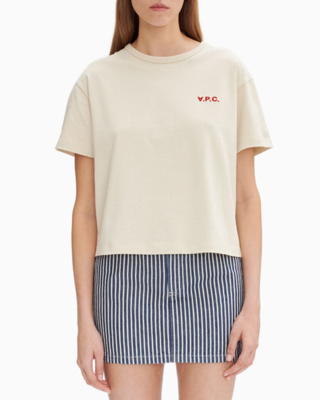 A.P.C. Boxy Petit VPC Kadın T-Shirt Mastic/Rouge