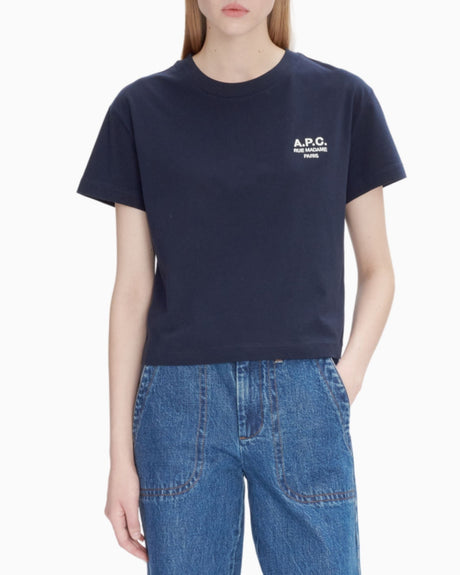 A.P.C. Boxy Rue Madame Kadın T-Shirt Dark Navy/Ecru