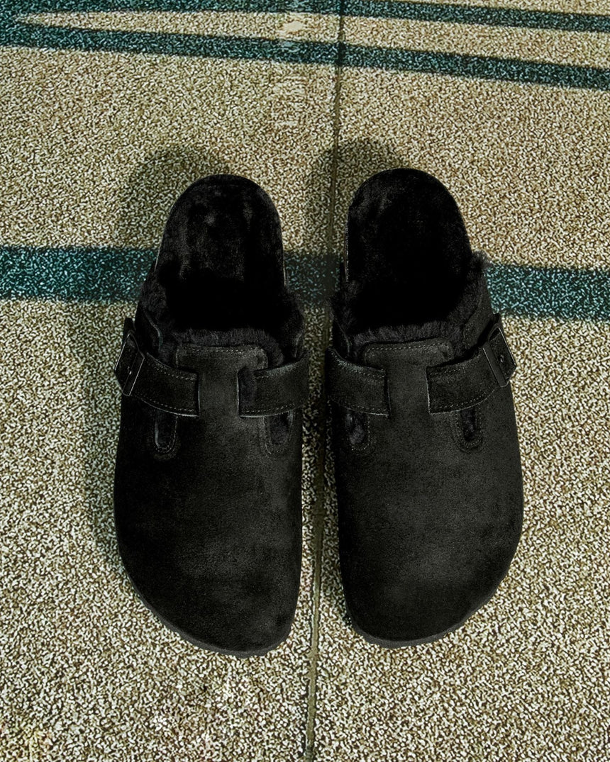 Boston Suede Shearling Sandals