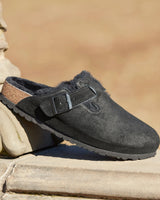 Boston Suede Shearling Sandals