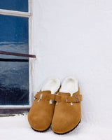 Boston Suede Shearling Sandals