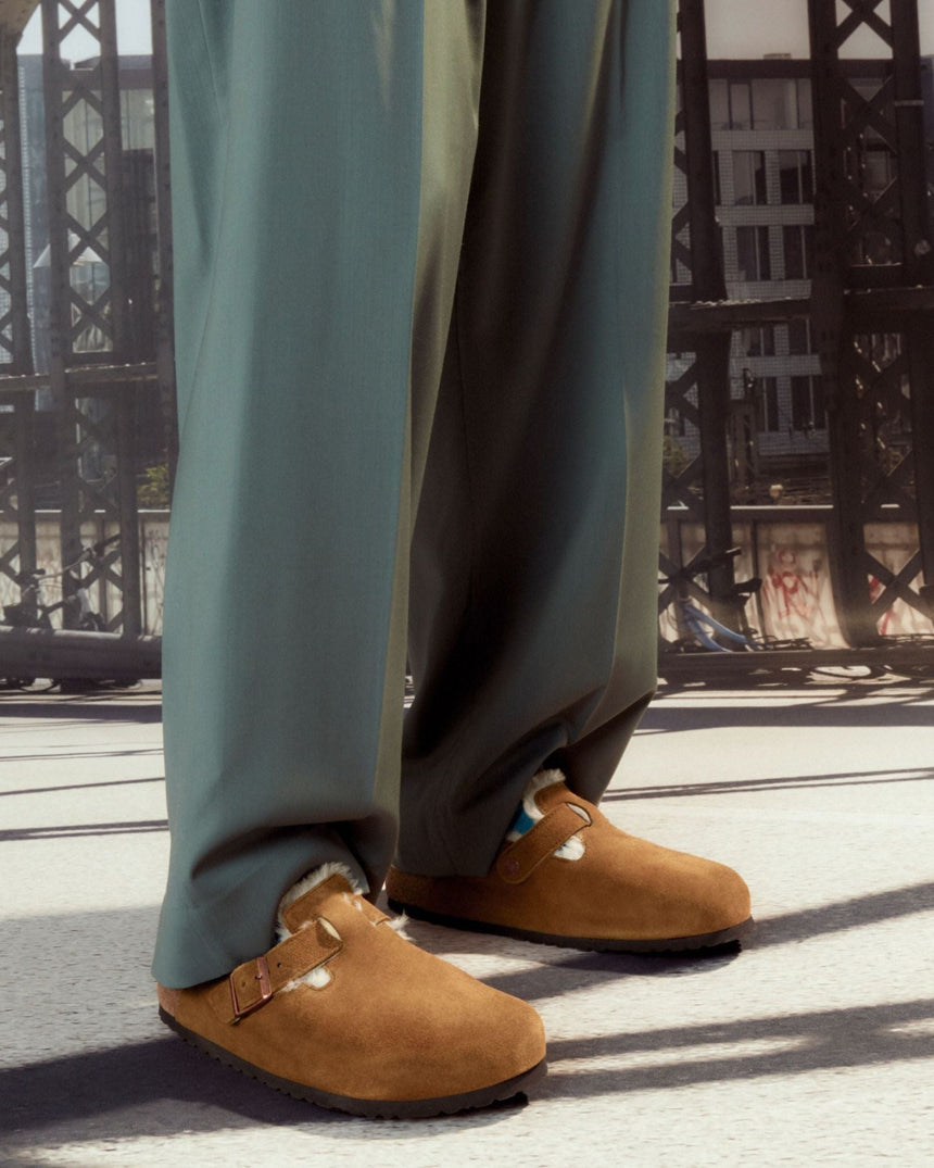 Boston Suede Shearling Sandals