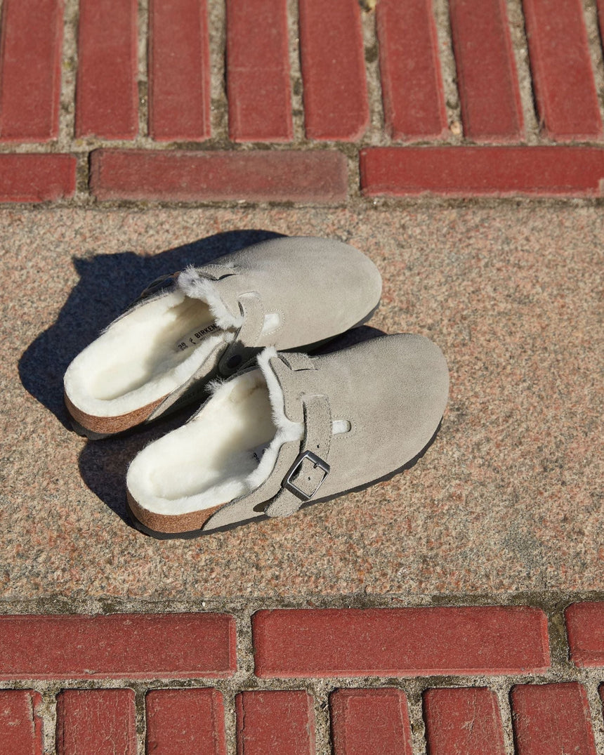 Boston Suede Shearling Sandals