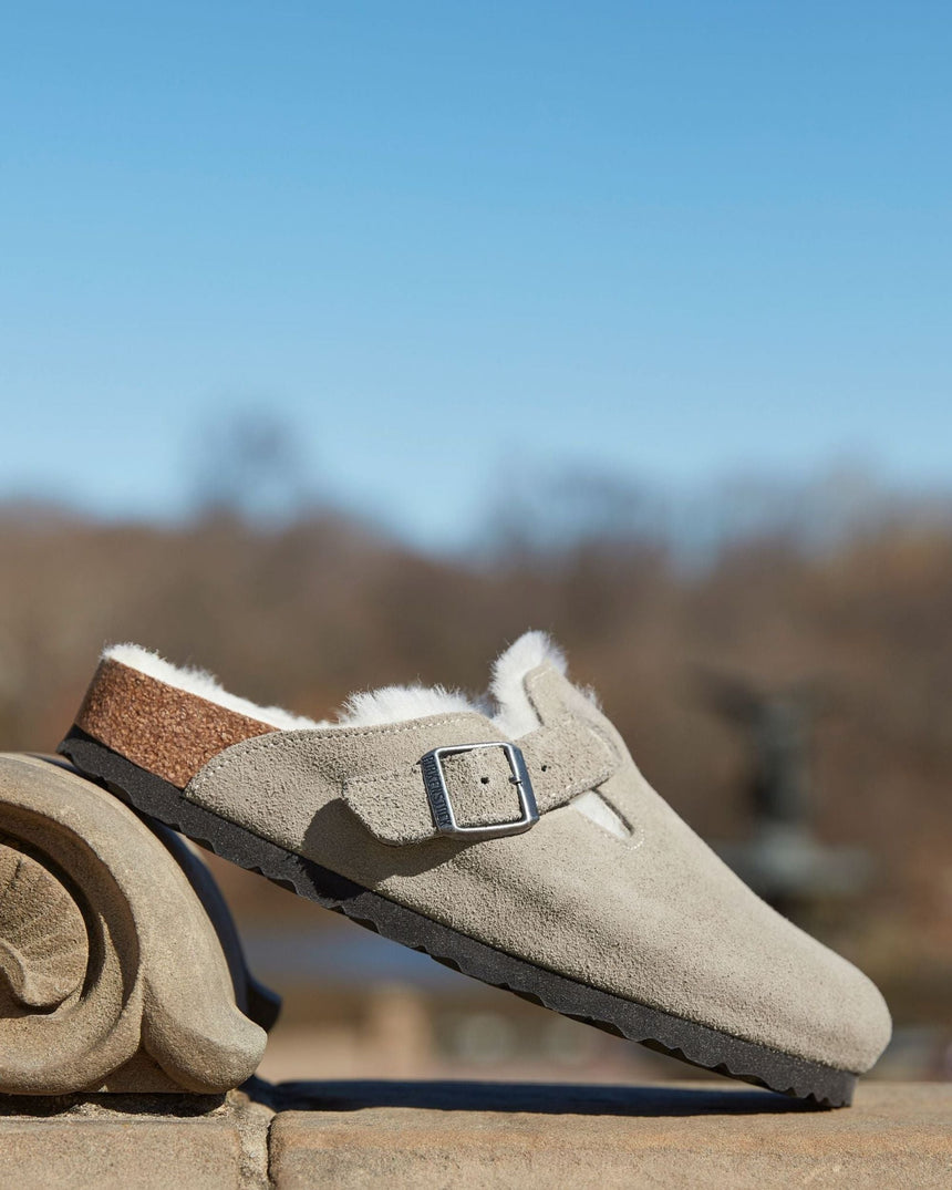 Boston Suede Shearling Sandals
