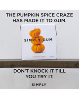 vitruta Simply Gum Pumpkin Spice aromalı, bitkisel bazlı ve plastik içermeyen 15 adetlik sakız paketi