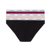 Calvin Klein Low Rise Bikini Briefs 3PK Modern Logo - Kadın Purple Potion/Subdued/Black