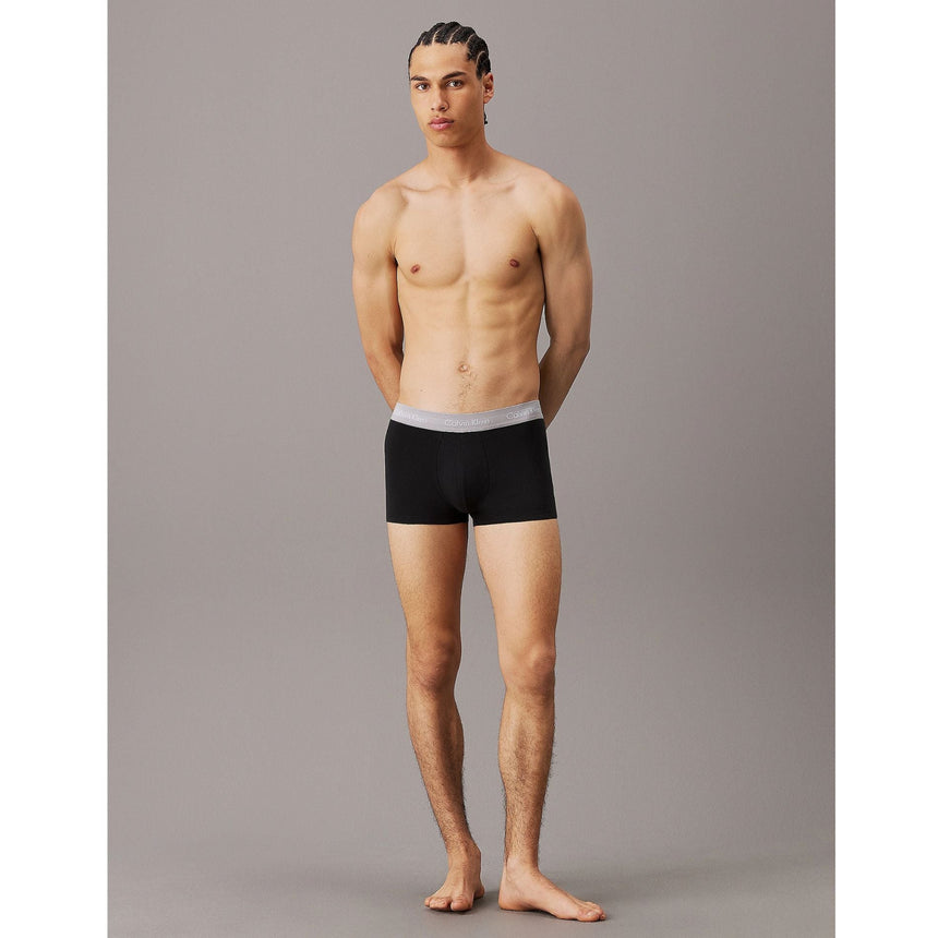 Calvin Klein Low Rise Trunk 3PK Cotton Stretch - Erkek B - Ink/Ash/Troposphere