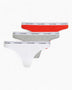Calvin Klein Thong 3PK Icon Logo - Kadın White/Molten/Grey Heather