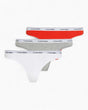 Calvin Klein Thong 3PK Icon Logo - Kadın White/Molten/Grey Heather