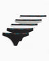 Calvin Klein Thong 5PK Icon Logo - Kadın Black/White/Black/Grey Htr/White