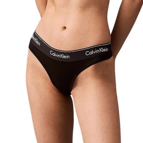 Calvin Klein Thong Modern Cotton - Kadın Black W/Dtm WB