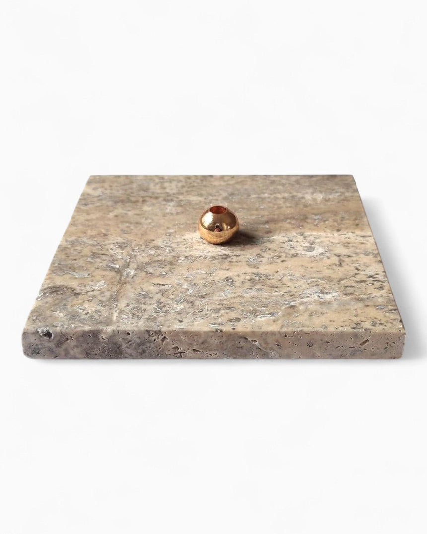 Silver Travertine Stick Incense Burner