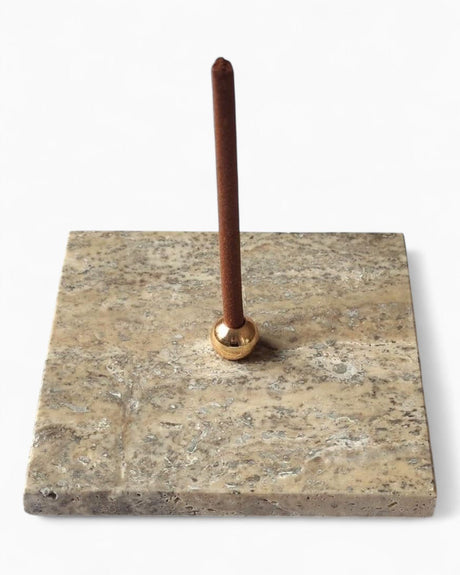 Silver Travertine Stick Incense Burner