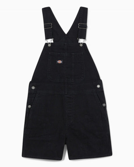 Dickies Duck Canvas Short Bib Kadın Tulum Stone Washed Black