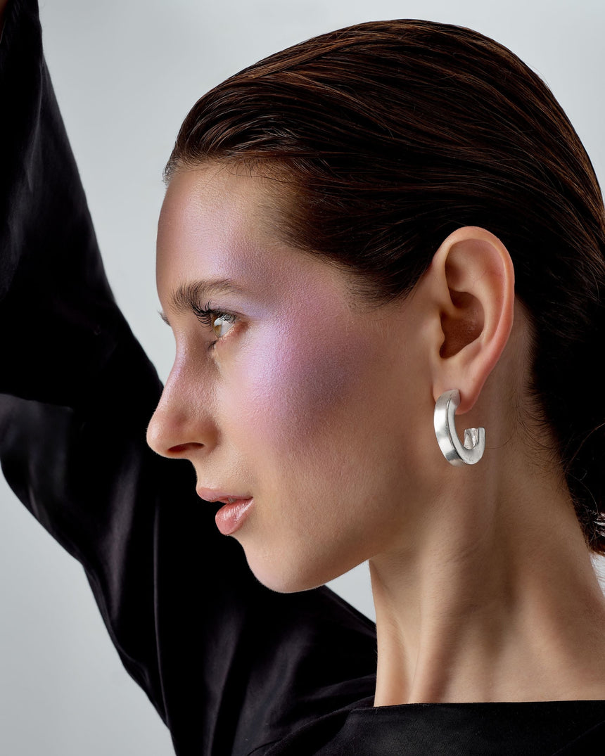 Dieci Dita Void Earrings Silver
