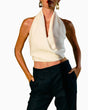 Fine People Community Maze Kadın Keten Top Off-White