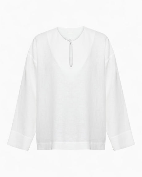 Fine People Community Rain Erkek Keten Gömlek Off - White