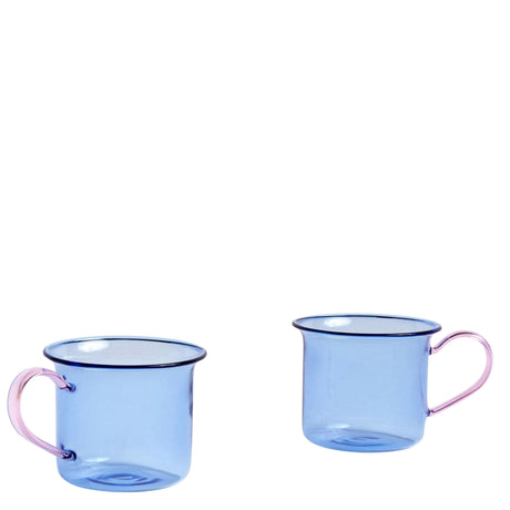 HAY Design Borosilicate Cup Set of 2 Light Blue/Pink