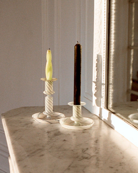 Flare Stripe Milk Candleholder Small